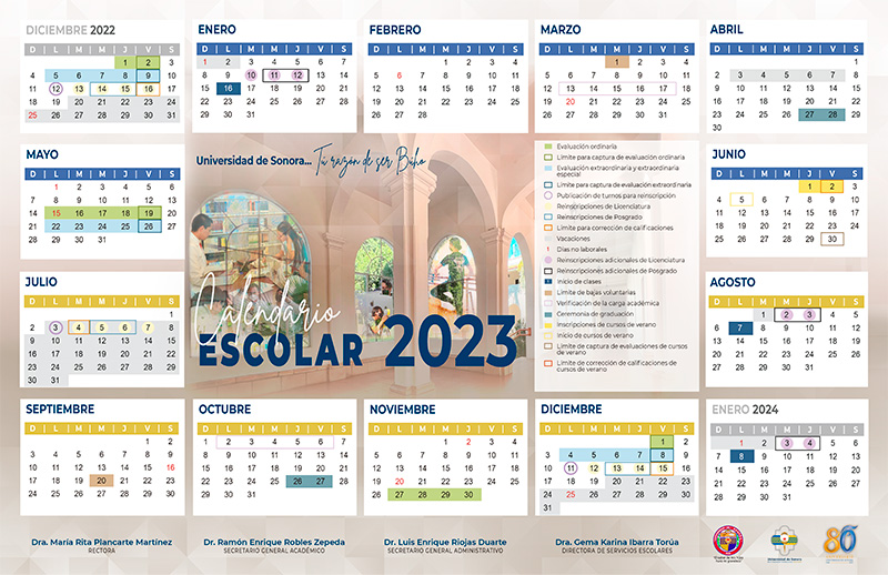 Calendario Universidad de Sonora